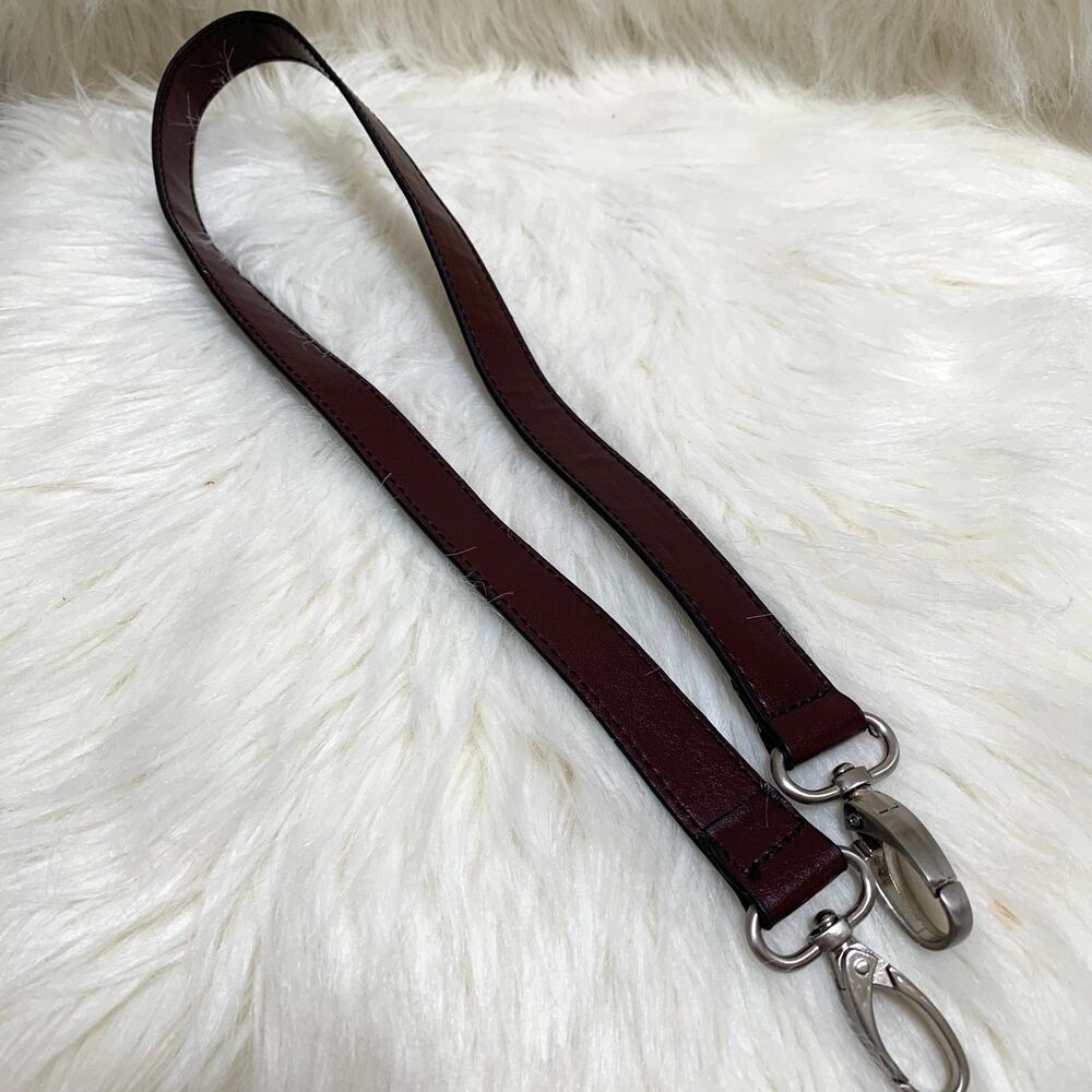 Mahogany Brown Smooth Leather 1" Replacement Shoulder Strap Silver Hardware - Picture 2 of 4